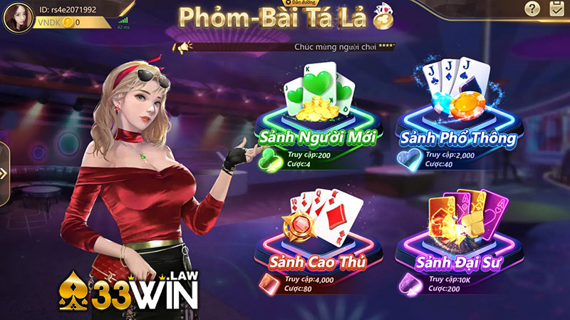 Giao diện trò chơi Phỏm online của sảnh V8 Game bài 3D